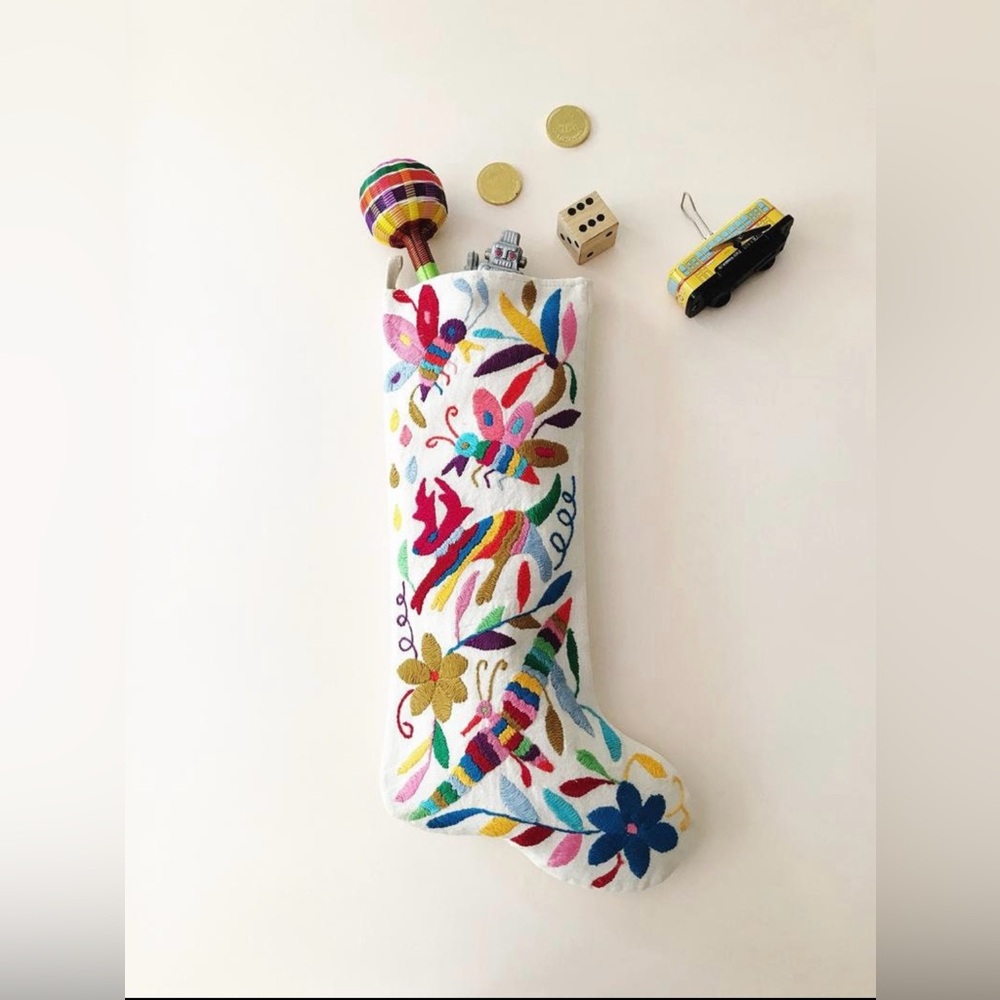 Otomi Embroidered Christmas Stocking